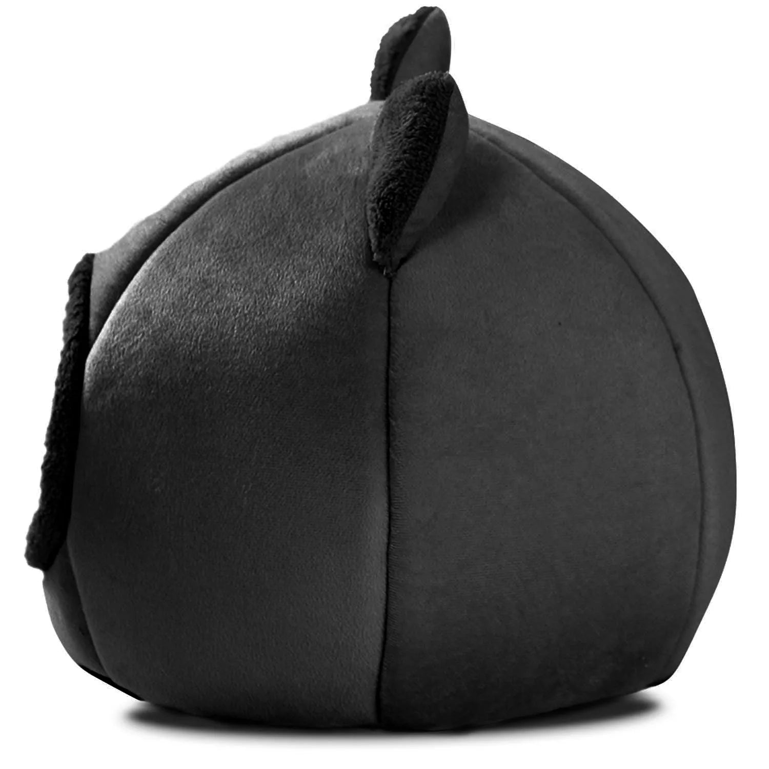 Katzenhaus „DAISY“ – Plüschhöhle mit Ohren, Schwarz