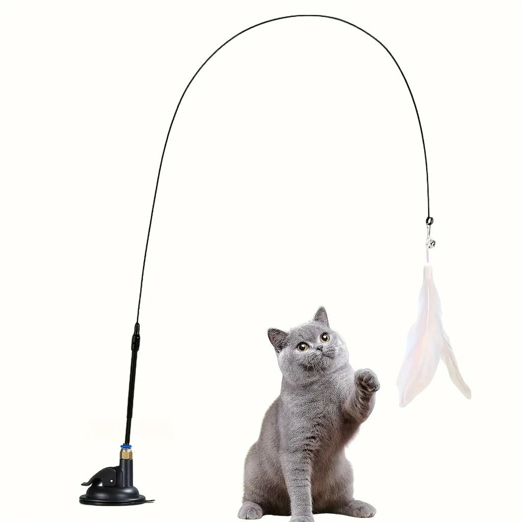 flooom™ FeatherHunt – Interaktive Katzenangel mit Saugnapf