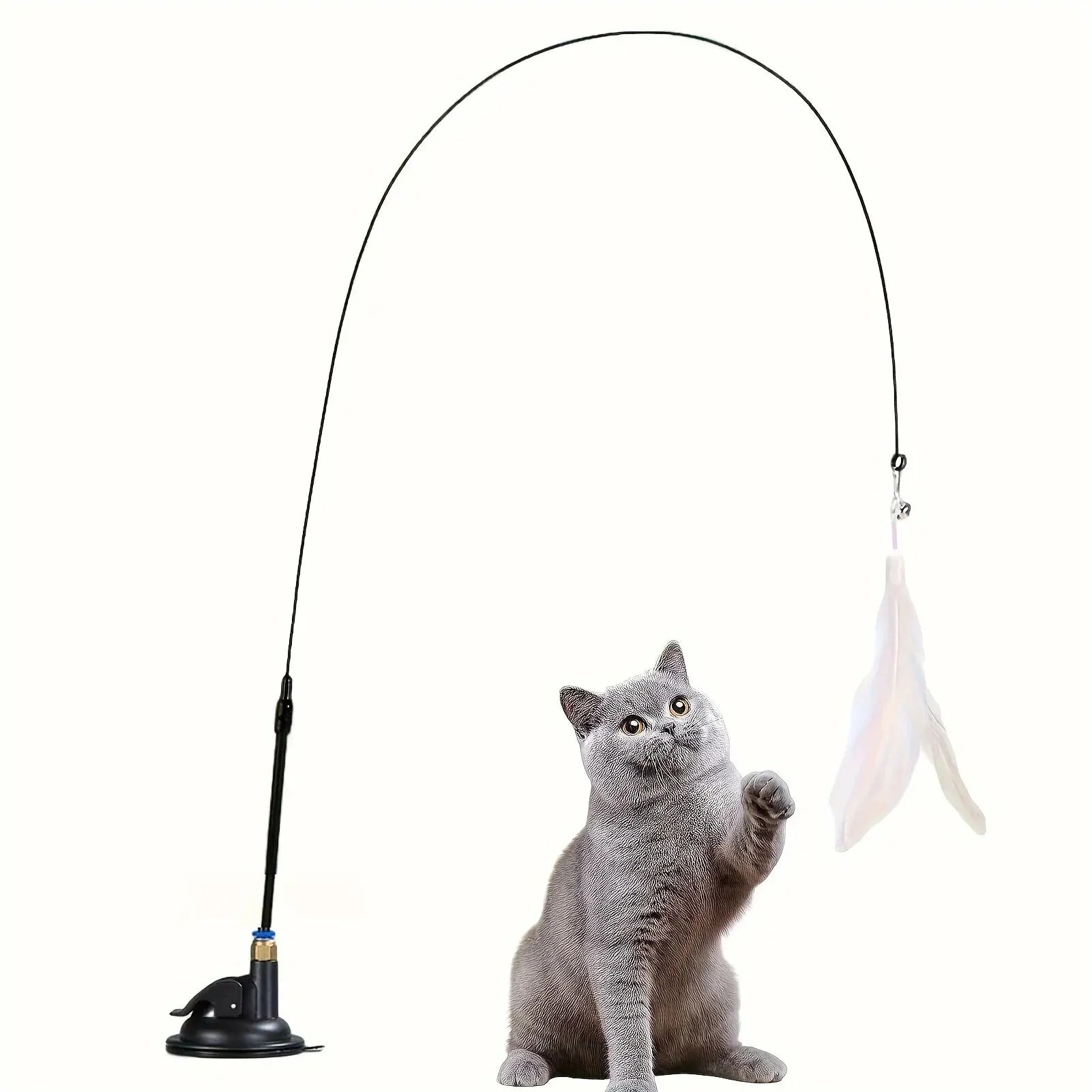 flooom™ FeatherHunt – Interaktive Katzenangel mit Saugnapf