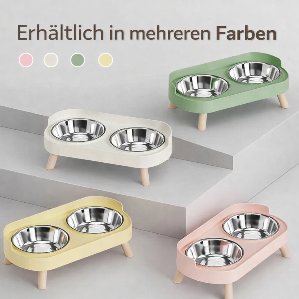 flooom™ ElevateBowl – Erhöhter Doppelnapf für Katzen & kleine Hunde