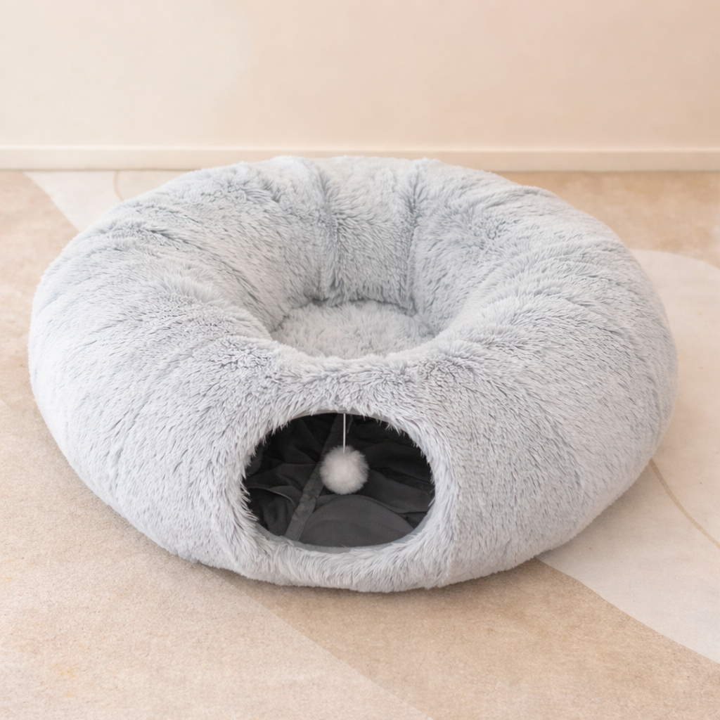 flooom™ TunnelNest – Katzenbett mit Spieltunnel